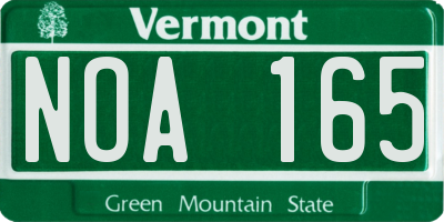 VT license plate NOA165