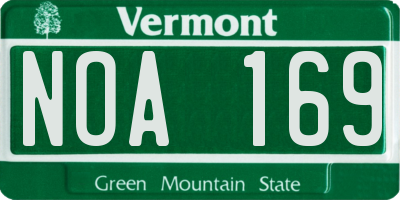 VT license plate NOA169