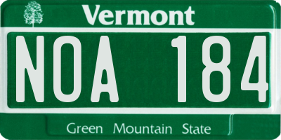 VT license plate NOA184