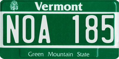 VT license plate NOA185