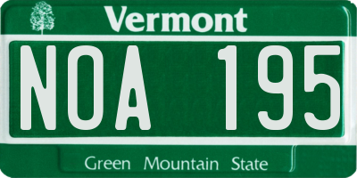 VT license plate NOA195