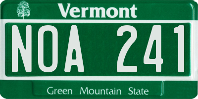 VT license plate NOA241