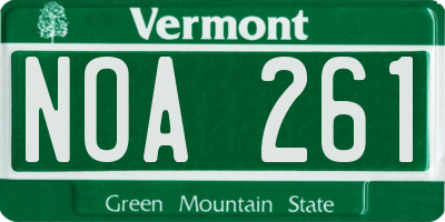 VT license plate NOA261