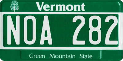 VT license plate NOA282