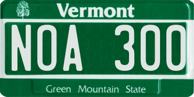 VT license plate NOA300