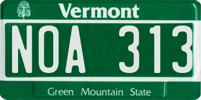 VT license plate NOA313