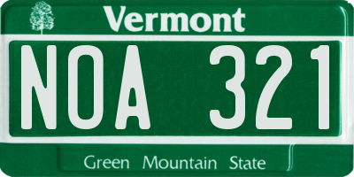 VT license plate NOA321