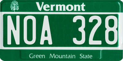 VT license plate NOA328