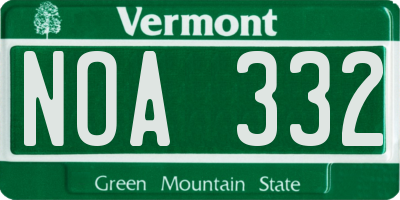 VT license plate NOA332
