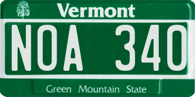 VT license plate NOA340
