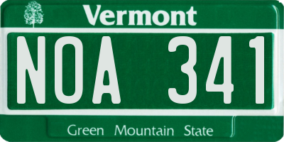VT license plate NOA341