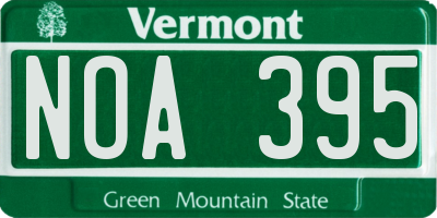 VT license plate NOA395