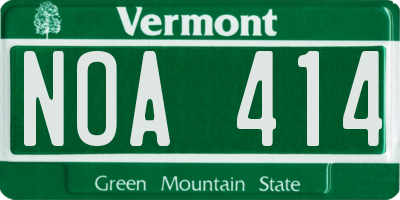 VT license plate NOA414