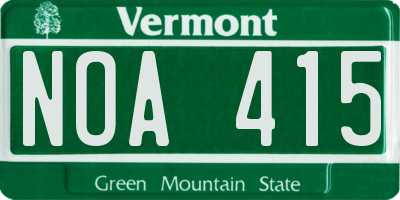 VT license plate NOA415