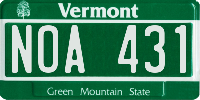 VT license plate NOA431