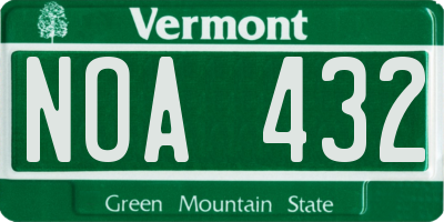 VT license plate NOA432