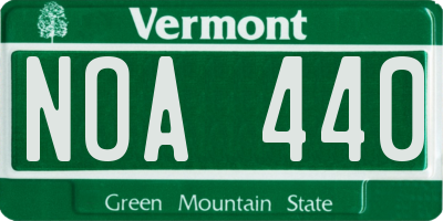 VT license plate NOA440