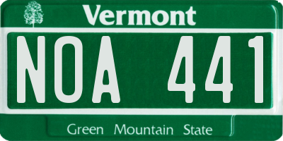 VT license plate NOA441
