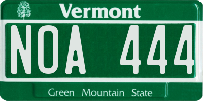 VT license plate NOA444