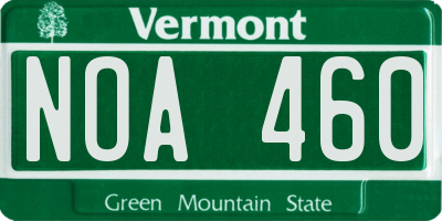 VT license plate NOA460