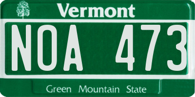 VT license plate NOA473