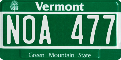 VT license plate NOA477