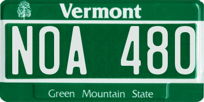 VT license plate NOA480