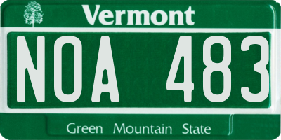VT license plate NOA483