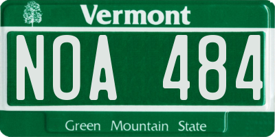 VT license plate NOA484