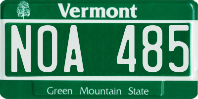 VT license plate NOA485