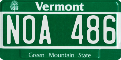 VT license plate NOA486