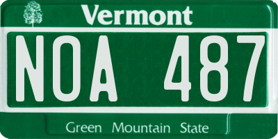 VT license plate NOA487