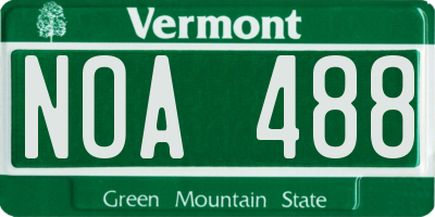 VT license plate NOA488
