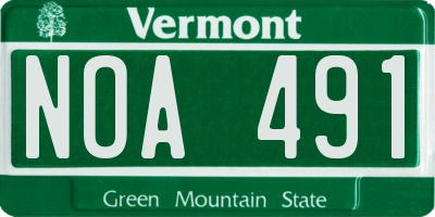VT license plate NOA491