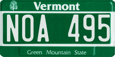 VT license plate NOA495
