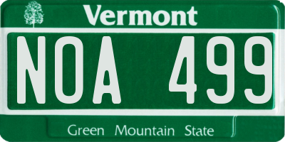 VT license plate NOA499