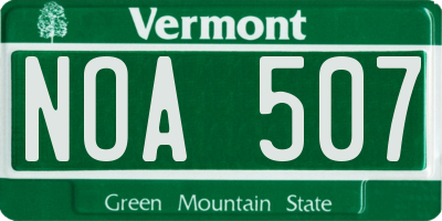VT license plate NOA507