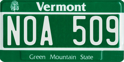 VT license plate NOA509