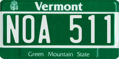 VT license plate NOA511