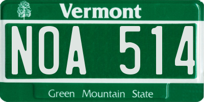 VT license plate NOA514