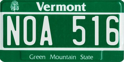 VT license plate NOA516