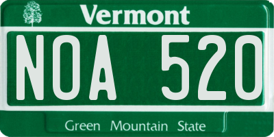 VT license plate NOA520
