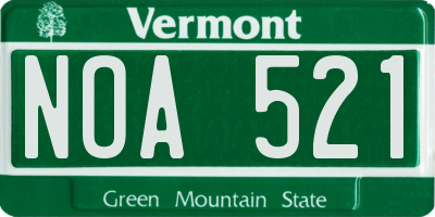 VT license plate NOA521