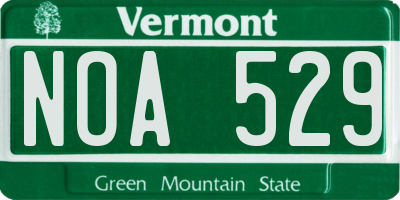 VT license plate NOA529