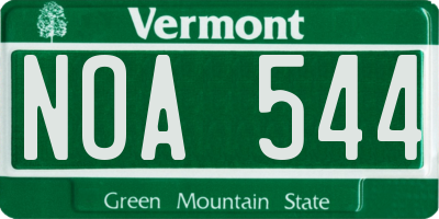 VT license plate NOA544