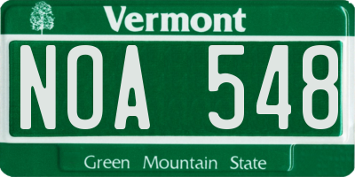 VT license plate NOA548