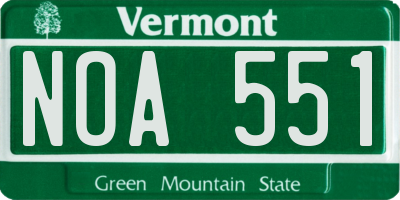 VT license plate NOA551