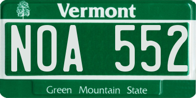 VT license plate NOA552