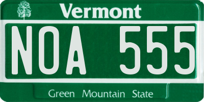 VT license plate NOA555