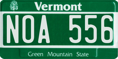 VT license plate NOA556